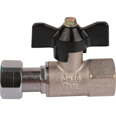 Кран шаровой с накидной гайкой  1/2" резьба вн.-вн., ручка бабочка STOUT