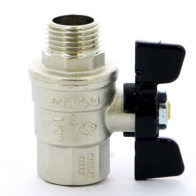 307 Кран шаровый бабочка 1' внутренняя-наружная резьба BUGATTI  OREGON