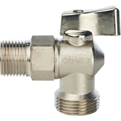 Кран шаровой  угловой  1/2"x3/4" резьба наружная - наружная STOUT SVB-0059-001234