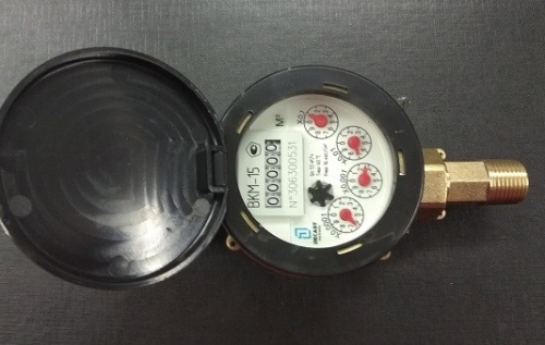 Счетчик воды ВКМ-25 (Росич) для ХВС L=160 мм МОКРОХОДНЫЙ одноструйный со сгонами  крыльчатый IP68