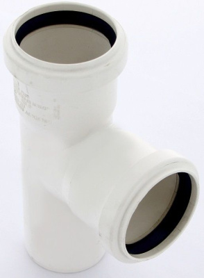 Тройник DN 50 x 40 x 50 / 45 мм   REHAU Raupiano Plus (Цвет Белый)            