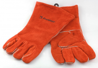 Краги спилковые "РЭД" цвет красный  FOXWELD 