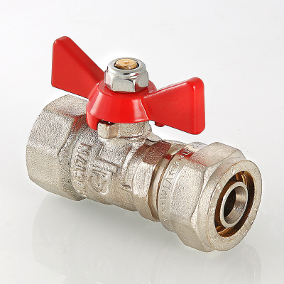 Кран шаровый под обжим, рукоятка бабочка 16х1/2 вн.  VALTEC  VT.342.N.1604
