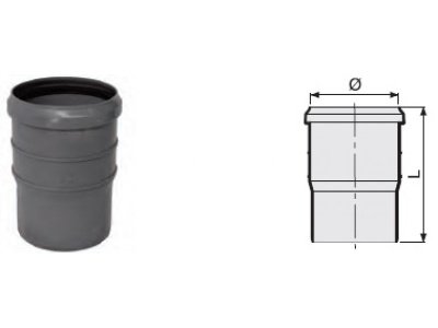 Компенсатор удвоенный канализационный DN  110 мм полипропиленовый, серый Синикон