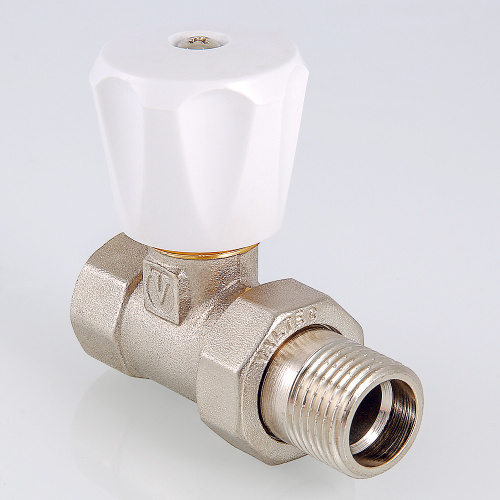 Клапан ручной прямой РЕГУЛИРОВОЧНЫЙ компактный 1/2"  со сгоном. Резьба внутренняя - наружная VALTEC