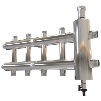 Коллектор с гидрострелкой 85 кВт 5 контура 1,1/4х1 GSK 32-5 AISI 304 ПроксиТерм