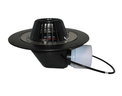 Кровельная Воронка HL64,1 DN75/110   горизонтальная с листвоуловителем; с фланцем из нержавейки