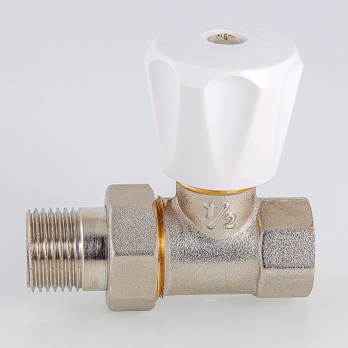 Клапан ручной прямой РЕГУЛИРОВОЧНЫЙ компактный 1/2"  со сгоном. Резьба внутренняя - наружная VALTEC