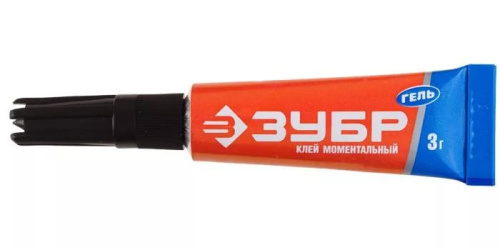 Моментальный клей-гель ЗУБР , суперклей 10 секунд с возможностью коррекции, 3 г на блистере.