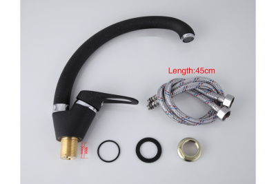 F 4113-7 Смеситель для кухни с гайкой однорукий черный 35ммFRAP