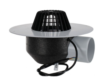 Кровельная воронка, HL64,1P/1 DN110 с листвоуловителем, c теплоизол, для ПВХ - мембран, с гориз. вып