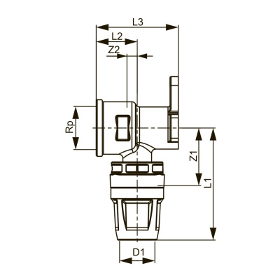 Водорозетка 20 х 1/2" PPSU-латунь             TECElogo-Push 8620003