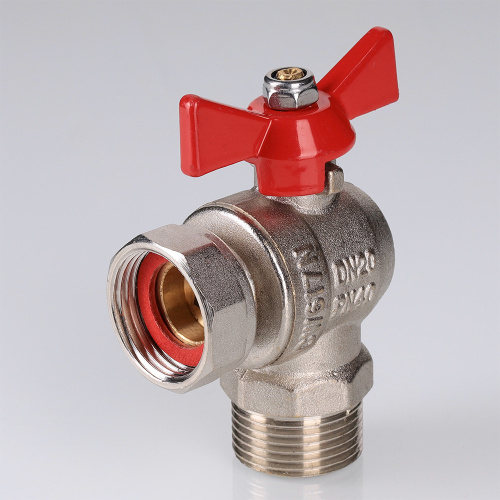 Кран шар. BASE угловой с накидной гайкой 1/2" вн.-нар. (короткий)  VALTEC  VT.267.NS.0404