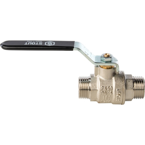 Шаровой кран  полнопроходной   3/4" ручка рычаг STOUT резьба наружная-наружная