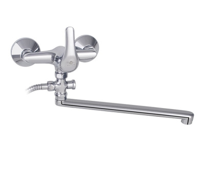 603 JUN  Смеситель для ванны-умыв. с плоским изливом 300мм с настенным держ.  MOFEM 