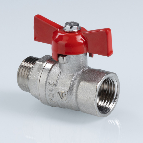 Кран шаровый ГОСТ Р 59553-2021, Бабочка рукоятка 1/2" вн.-нар. VALTEC  VT.123.N.04