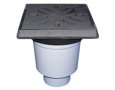 HL606.1W/1 DN 100 решетка чугун 226х226мм Трапы серии PERFEKT, Гидрозатвор