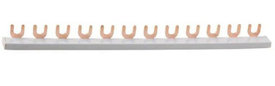 Шина-гребенка для соед.авт.выкл, макс ток 63А, 12 модулей,одинарная,под винт.