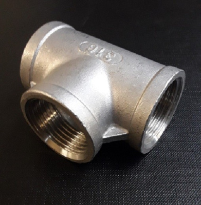 Тройник резьбовой Ду 50 (60,3 мм) AISI 304 из нержавеющей стали