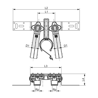 Комплект TECEflex с Водорозетками 16x1/2" из бронзы, и держателем для фанового отвода 720565