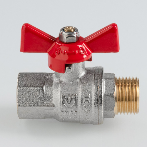 Кран шаровый ГОСТ Р 59553-2021, Бабочка рукоятка 3/4" вн.-нар. VALTEC  VT.418.N.05
