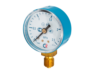 Манометр  ТМ-210Р.00  2,5 MPa , 50 мм , М12 х 1,5 (аксиальный), кл.2,5 , корпус - сталь, мех.-латунь