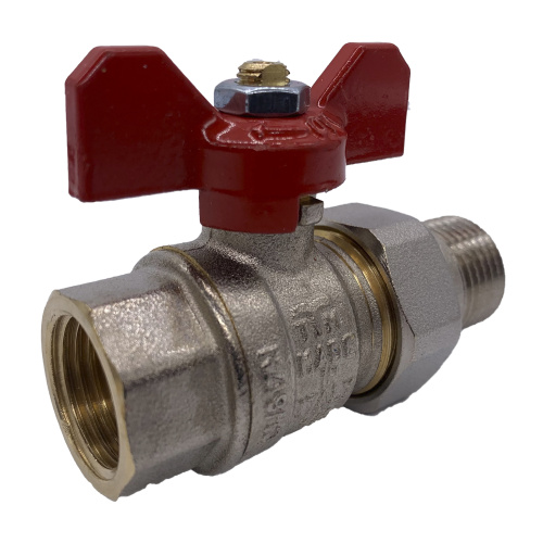 Кран шаровый со сгоном ручка Бабочка  1.1/4" внутренняя - внутренняя  резьба  TIEMME