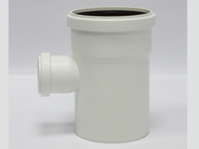 Тройник редукционный канализационный DN 110x50 мм на 90° белый бесшумный Синикон КОМФОРТ