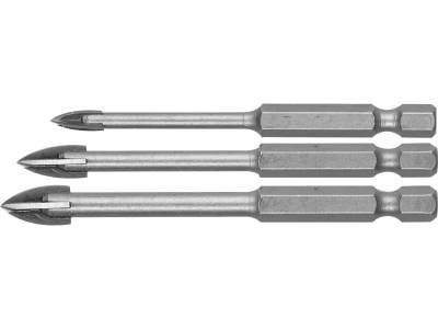 Набор сверел по кафелю и стеклу ЗУБР ЭКСПЕРТ 4-5-6-8-10 мм,с четырьмя реж.лезв. 5 шт.уп.