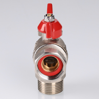 Кран шар. BASE угловой с накидной гайкой 3/4" вн.-нар. (короткий)  VALTEC  VT.267.NS.0505