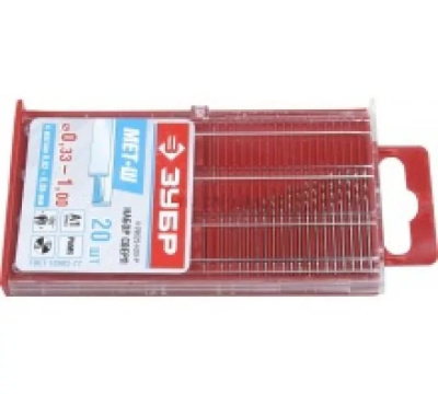 Набор сверел по мет. ЗУБР "ЭКСПЕРТ" Для печатных плат  Сталь Р6М5,угол заточки 135  20 шт.уп.