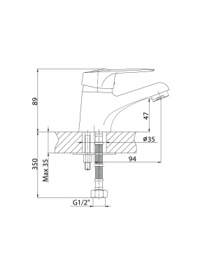 SOL1000 Смеситель KÖNNER SOLO для раковины  