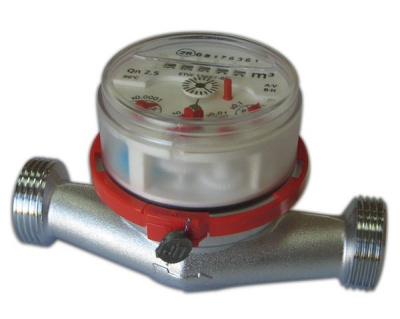 Счётчик ГВС ZENNER ETW-N-MZ,Dn15,монт.длина 80, крыльчатый,одноструйный,резьбовой