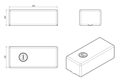 ЕМКОСТЬ ЭВП 75 литров  (Ширина 630 мм х Длина 1095 мм )    Диаметр горловины 300 мм