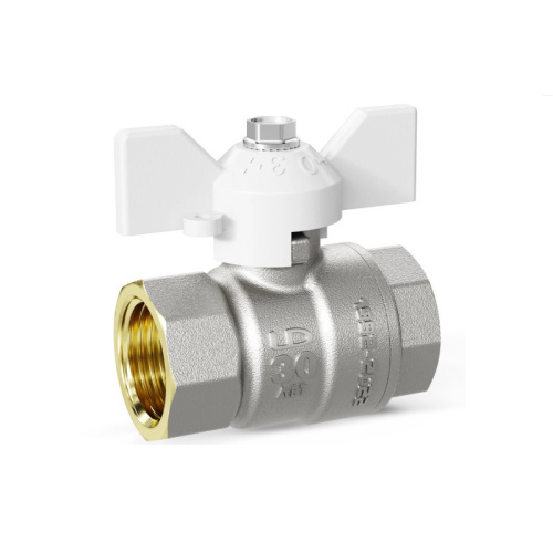 DN 1/2" Шаровый кран LD pride В-В бабочка БЕЛАЯ Артикул: LD 47.300.15 W