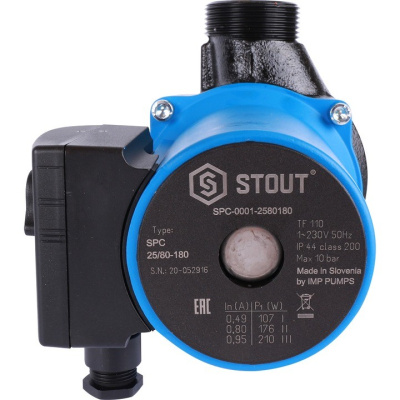 Насос циркуляционный 25/80-180 STOUT SPC-0001-2580180