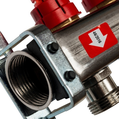 STOUT Коллекторная группа нерж. со встроенным расходомерами в сборе 1"х 5 вых.x 3/4" SMS 0917 000005