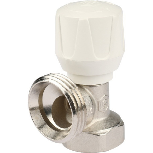 Ручной клапан угловой терморегулирующий  3/4" со сгоном. Резьба внут - нар  SVRS 2102 000020 