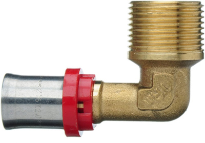 Фитинг пресс для металлопластиковой трубы  Угол 16 x 3/4" Наружная резьба TeRma (TRm)