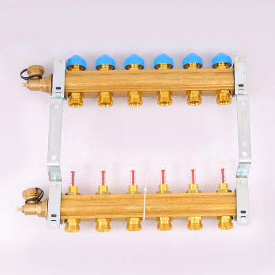 Коллекторная группа 1х 3/4" на 6 контуров с расходомерами HKV/T  WATTS теплый пол