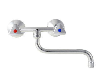 301 E CER  Смеситель для мойки, настенный, излив 200 мм. с керамической кран-буксой MOFEM