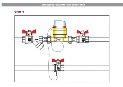 Теплосчетчик квартирный, с тахометрическим расходомером, RS-485  (на подающий тр.) 2,5 м3/час