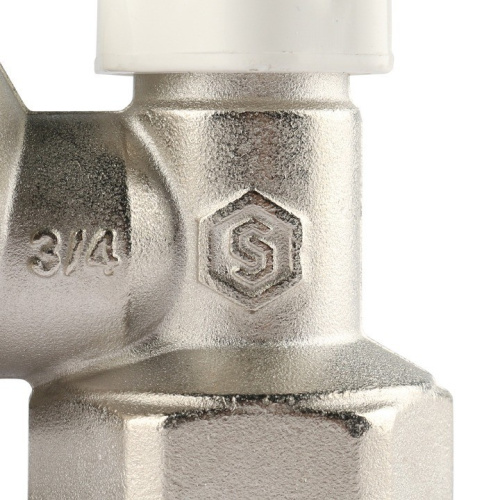 Клапан запорно-балансировочный угловой 3/4" со сгоном. Резьба внут - нар  SVL 1156 000020 STOUT