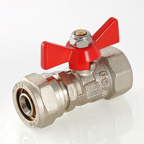 Кран шаровый под обжим, рукоятка бабочка 16х1/2 вн.  VALTEC  VT.342.N.1604