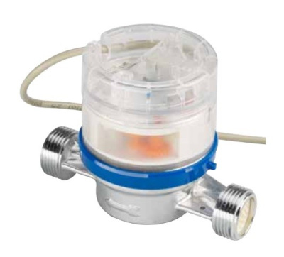 Счётчик ГВС ZENNER ETW-I-MZ(импульсный),Dn15,монт.длина 80, крыльчатый,одноструйный,резьбовой