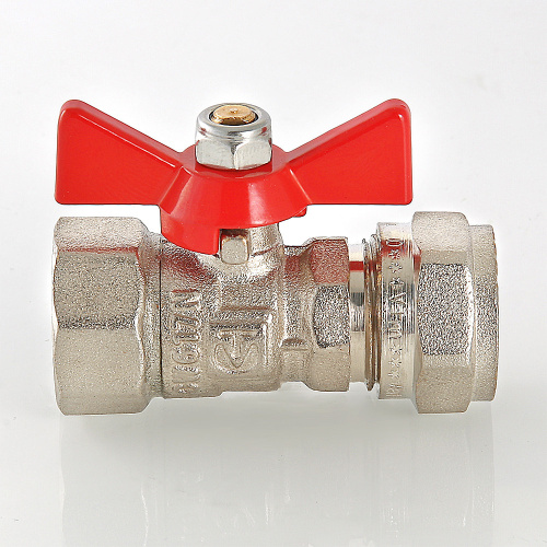 Кран шаровый под обжим, рукоятка бабочка 16х1/2 вн.  VALTEC  VT.342.N.1604