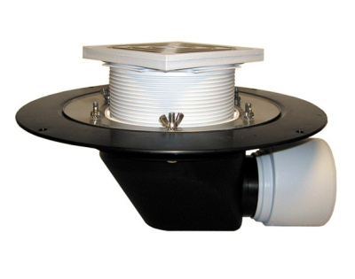 Кровельная воронка, HL64B DN75/110 с теплоизоляцией, с фланцем из нержавейки с горизон. выпуском   