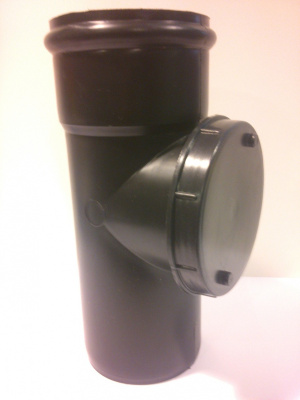 Ревизия канализационная черная Ø 108 (ДУ 100)