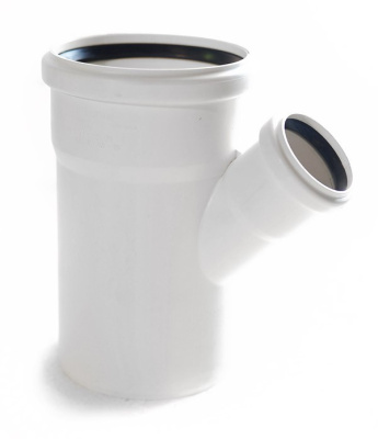 Тройник DN 75 x 50 x 75 / 45 мм   REHAU Raupiano Plus (Цвет Белый)                  