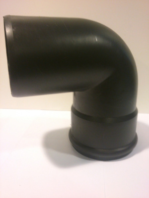 Отвод канализационный черный Ø 108(ДУ100) х90° (прямой)